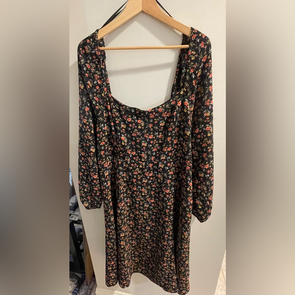 FOREVER 21 Floral Midi Women's Dress Square-Cut Leg Slit Size 2X